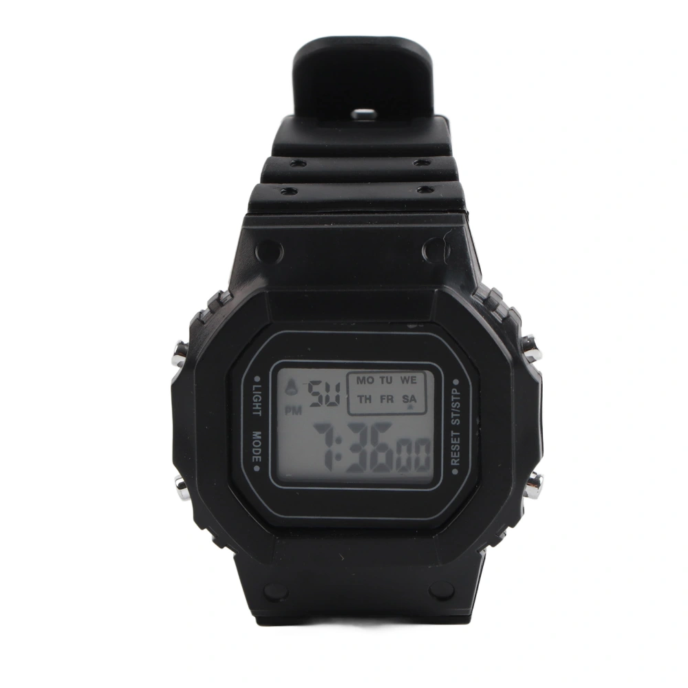 LED Electronic Sports Watch Waterproof Lightweight Luminous Smartwatch for Boys Girls Black