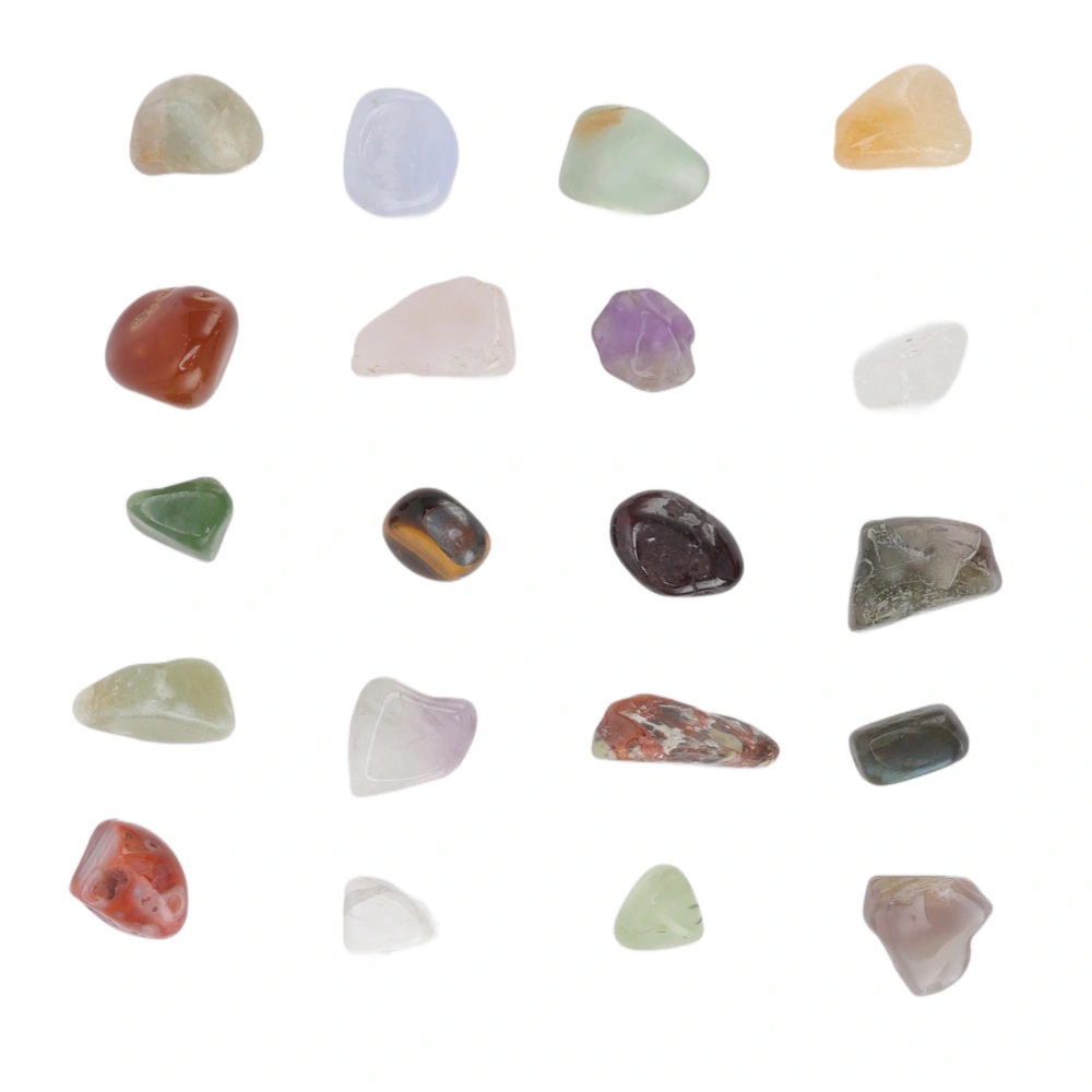 20Pcs Natural Gemstones Rocks Set Refined Polishing High Gloss Handicraft Rocks Set for Teaching Aids Collection Gifts