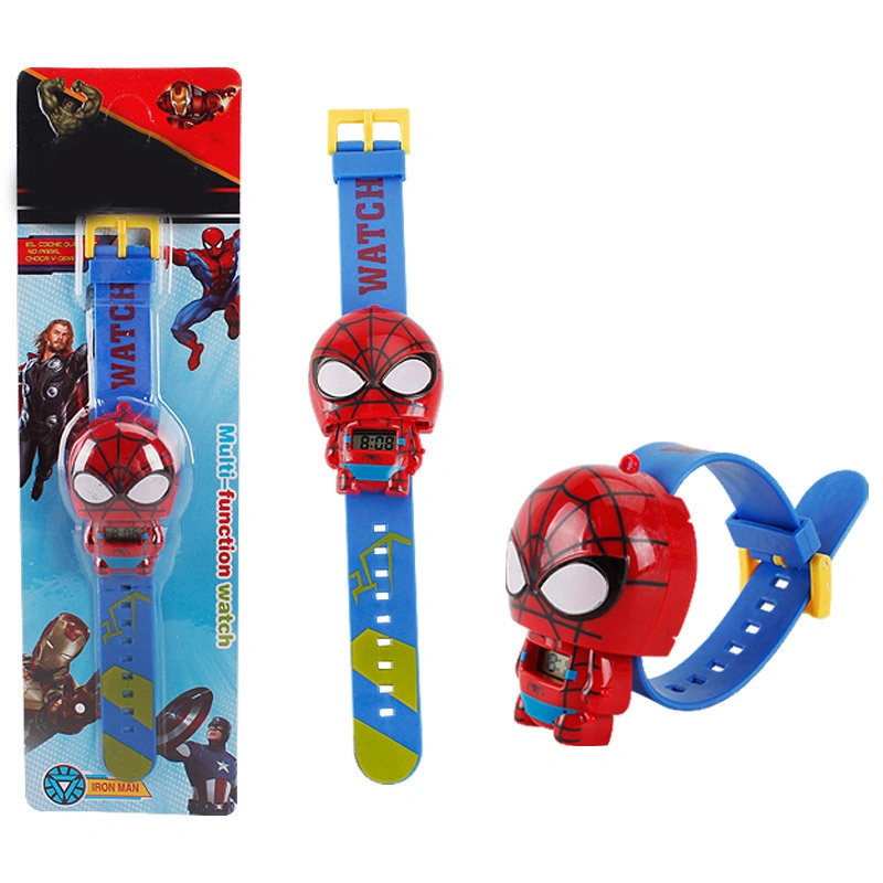 Kids Cartoon Learning Watch Retractable Deformable Cute Electronic Watch Toys for Toddlers Boys Girls Type 1