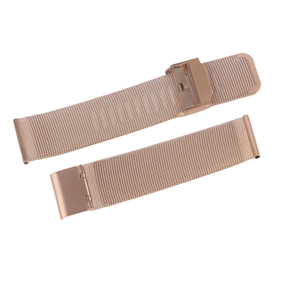 Mesh Stainless Steel Watch Strap Woven Watchband Replacement Accessory for Men Women Rose Gold 0.87in