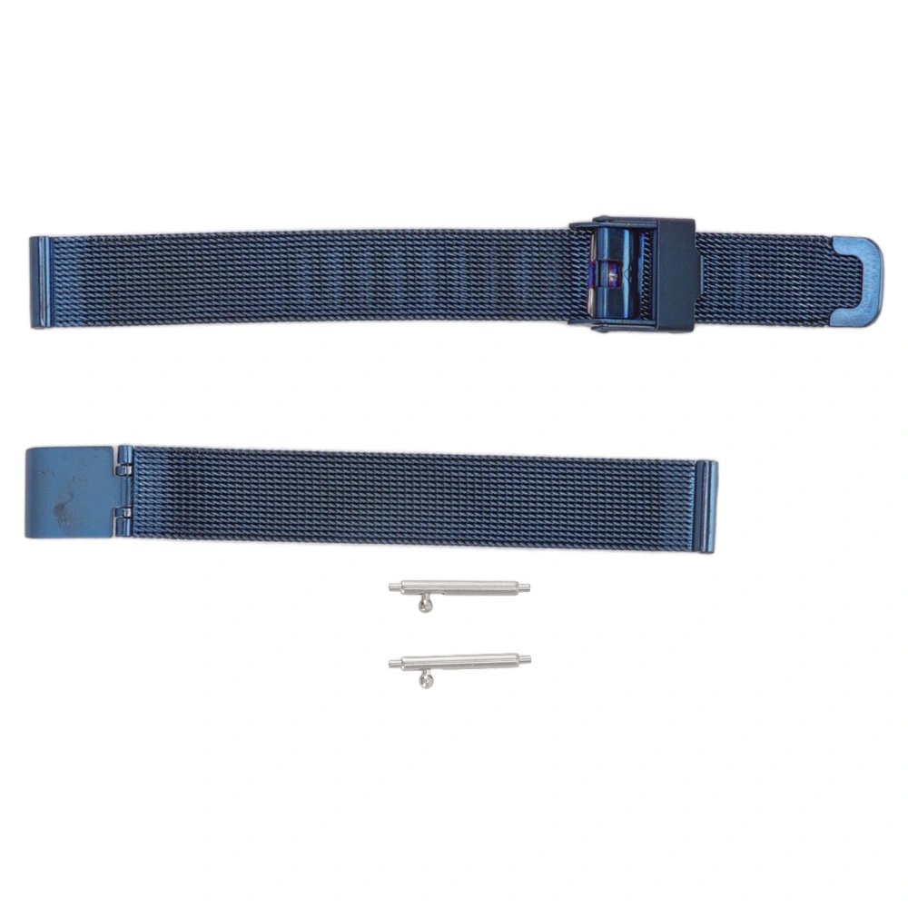 Mesh Woven Stainless Steel Watchband Flexible Replacement Watch Strap Accessory for Men Women Blue 0.47in