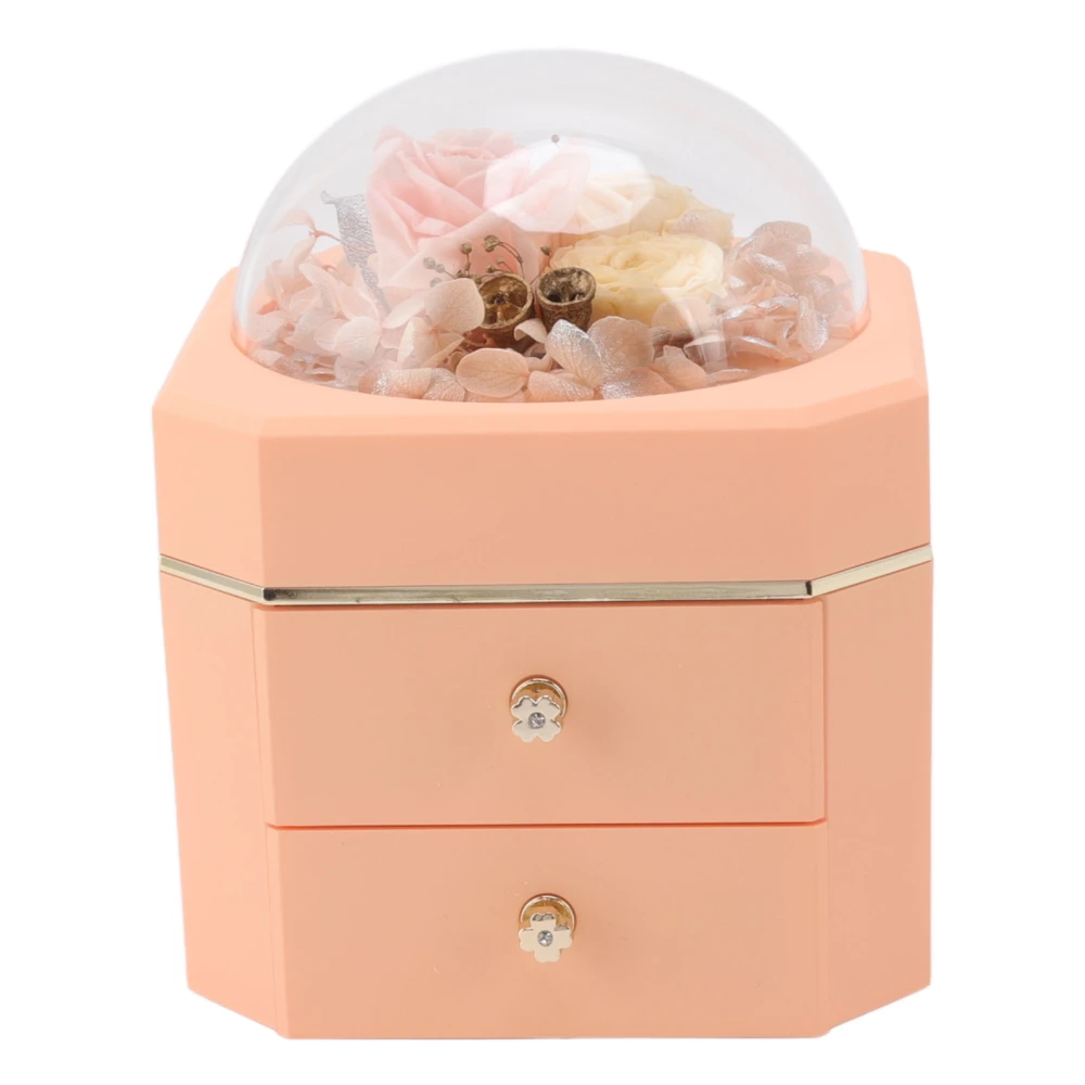 Forever Flower Double Drawer Octangle Gift Jewelry Packaging Storage Jewelry Box Necklaces Pink