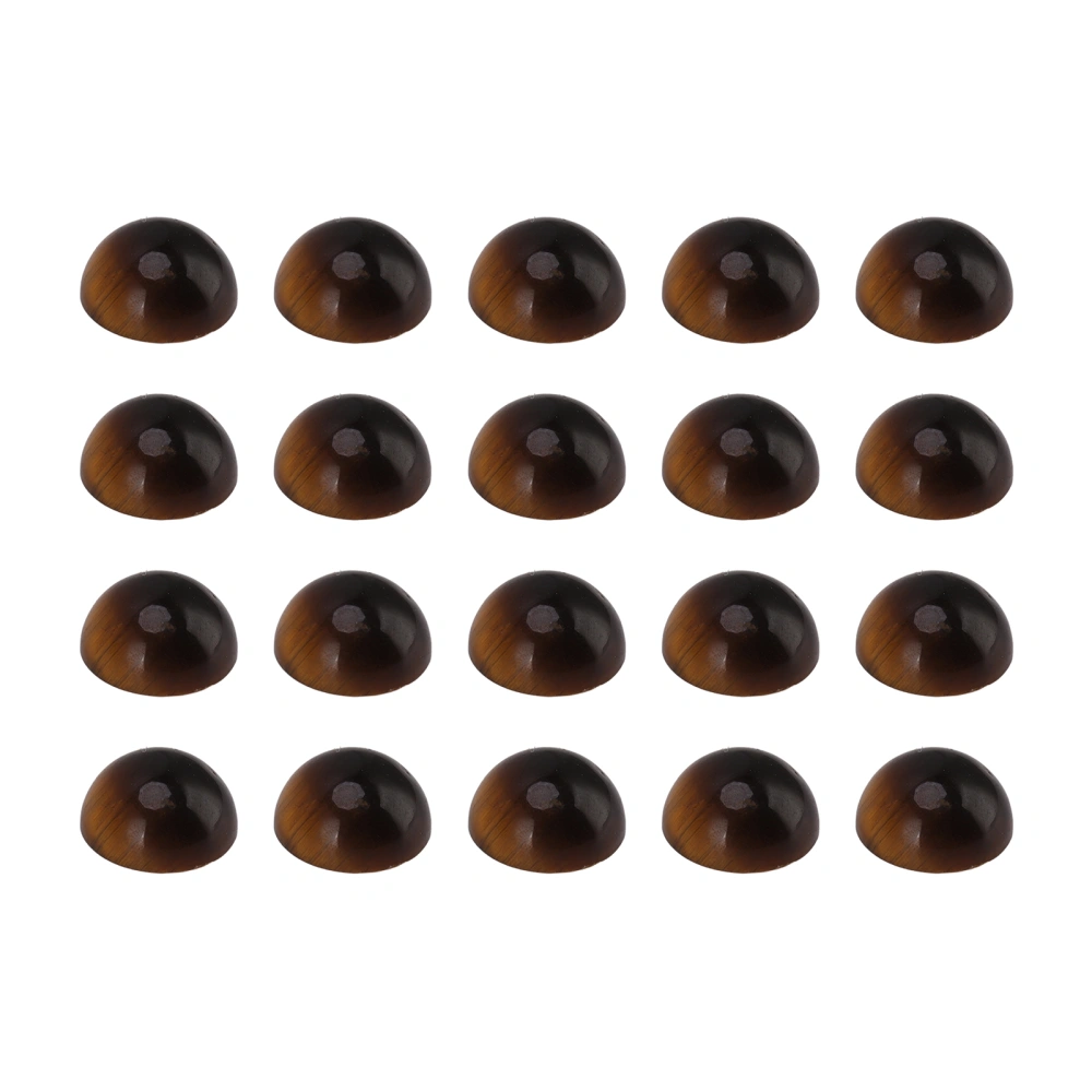 20pcs Tiger Eye Cabochon Jewelry Making Smooth Round Flatback Cabochon Bead for Ring Necklace DIY