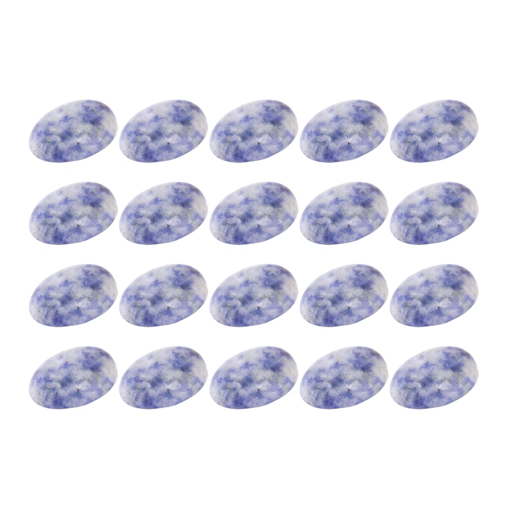 20pcs Oval Cabochon Portable Flatback Jewelry Making DIY Mellow Stone Bead for Ring Necklace Blue