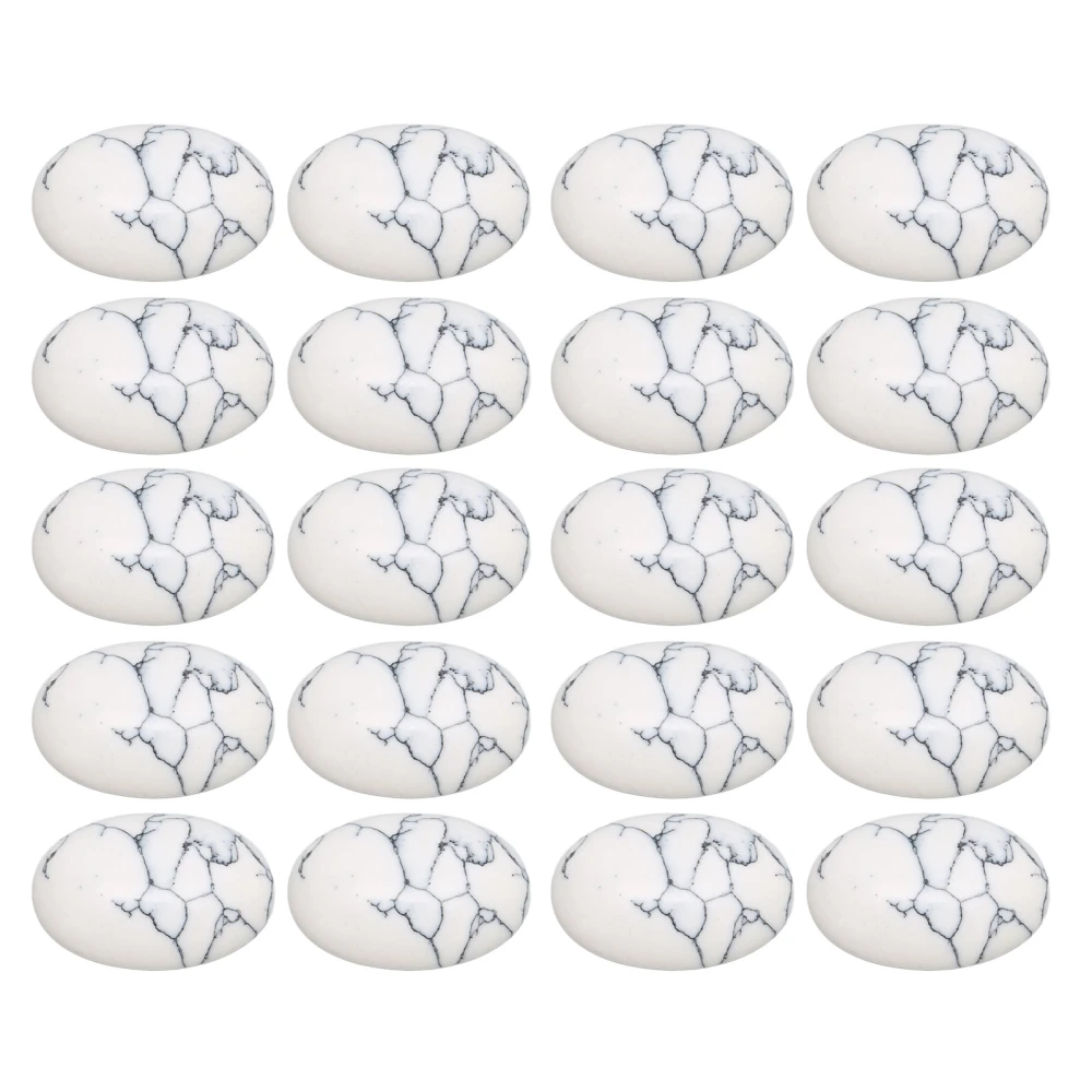 20PCS Natural Oval Flat Back Gemstone Cabochons 18x13mm White Turquoise Healing for Jewelry Craft Bead Making