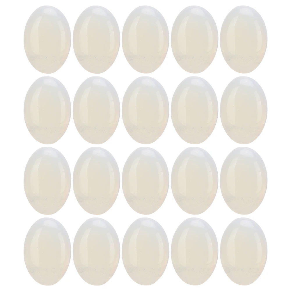 20pcs Opal Flatback Cabochon Stone Smooth Surface Beautiful Oval Stones for Jewelry Making