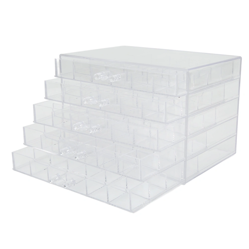 5 Layer Transparent Jewelry Box Drawer Type Dustproof Transparent Jewelry Storage Box 120 Compartments Jewelry Box 120 Grid 5 Layer Jewelry Box