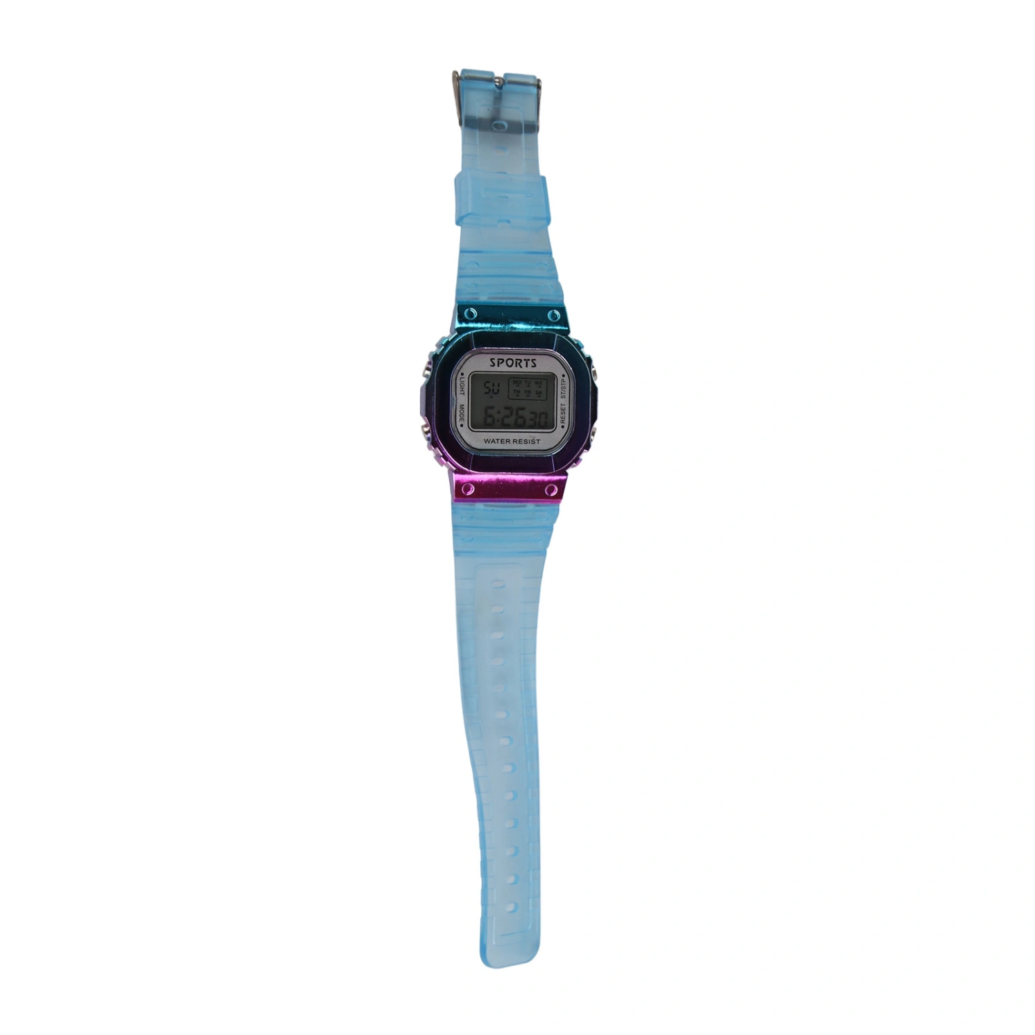 Gradient Color Electronic Watch Large Dial Waterproof Long Standby Time Purple Blue Casual Sports Wristwatches for Students