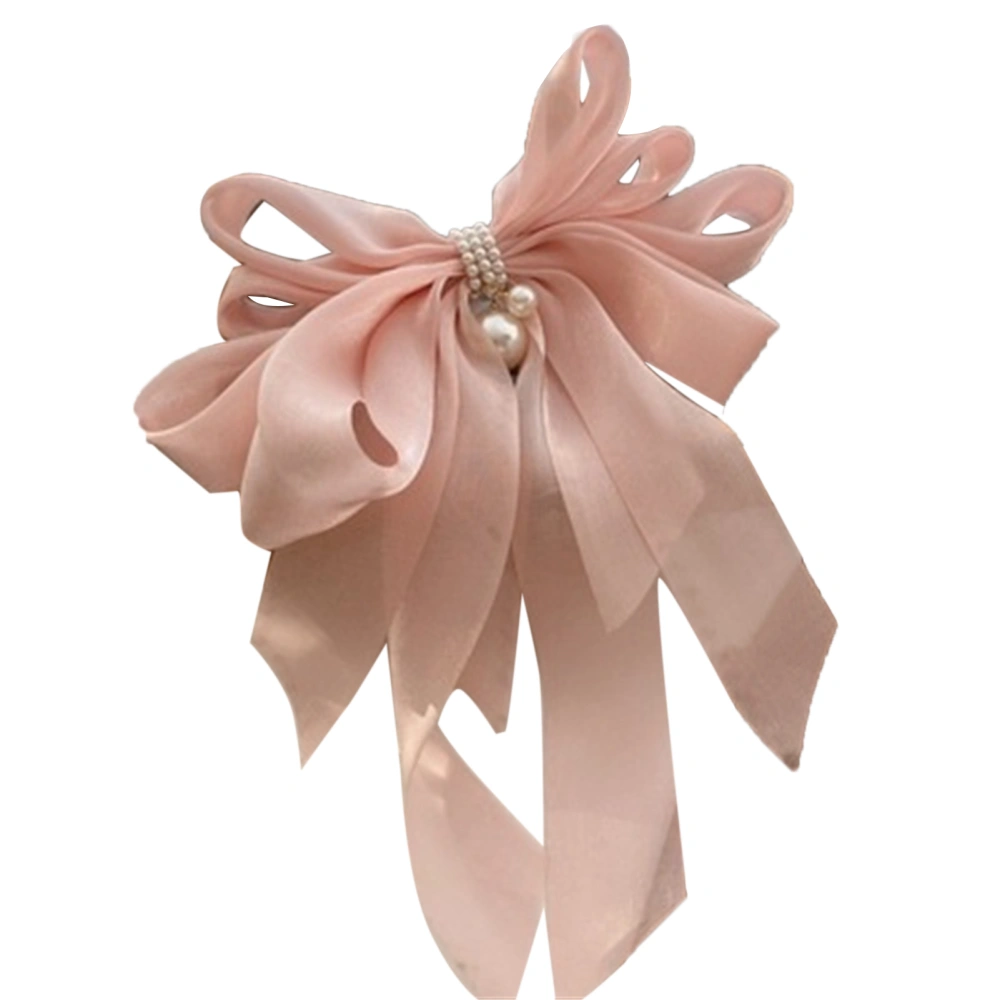 Bow Hair Clip Women Girls Fashionable Elegant Bright Color Bowknot Hair Accessory for Daily Life Pink