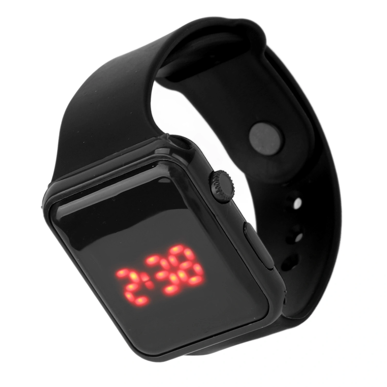Sport Watch LED Screen Quadrate Shape Backlight Design Digital Kids Watch for Leisure Activities Black