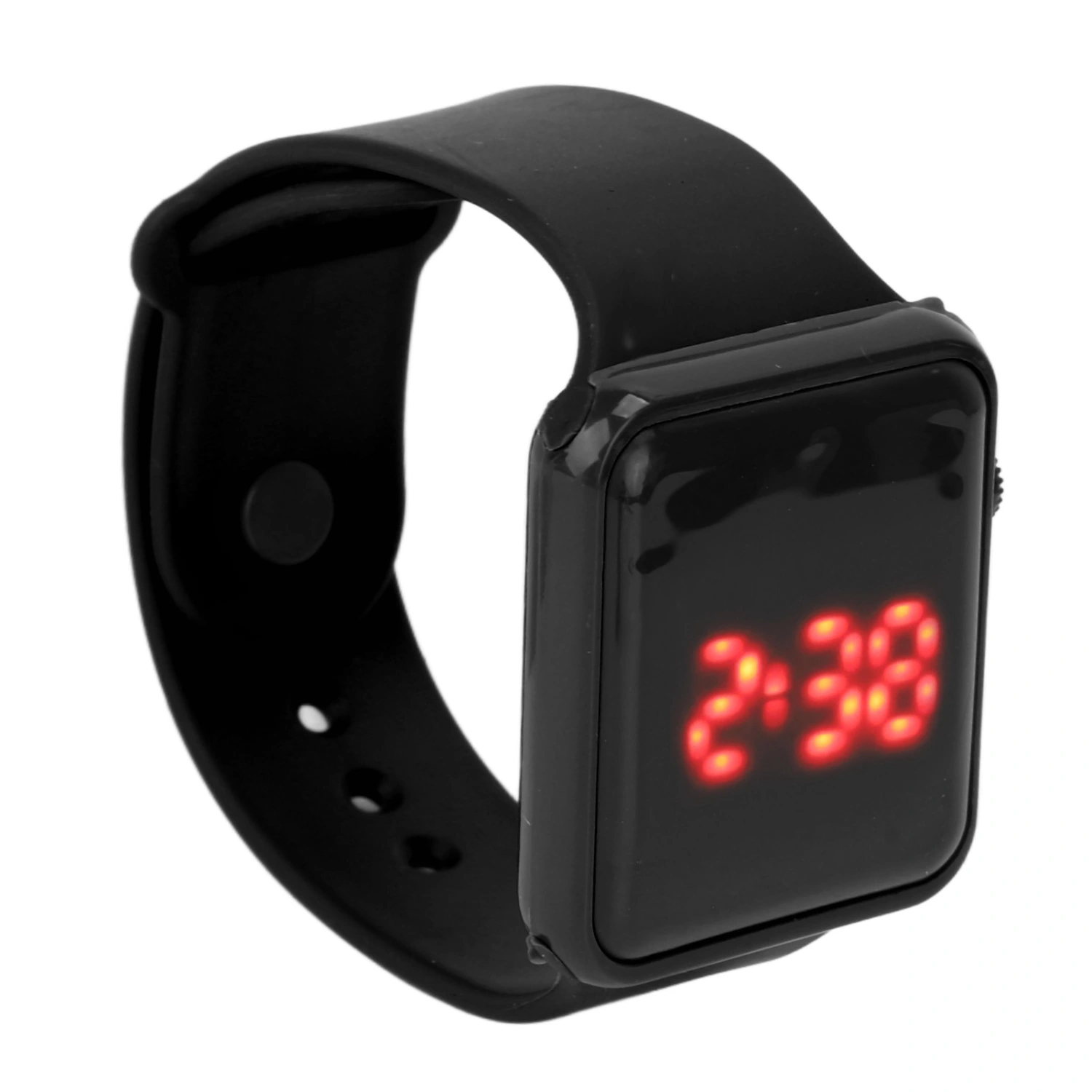 Sport Watch LED Screen Quadrate Shape Backlight Design Digital Kids Watch for Leisure Activities Black