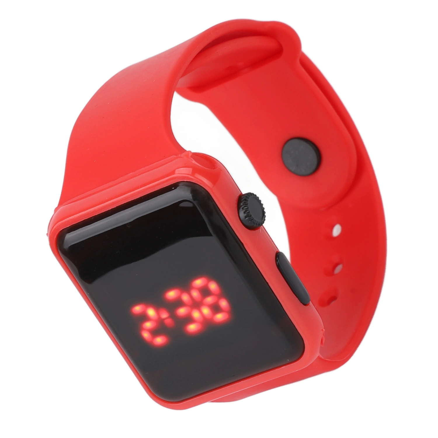Sport Watch LED Screen Quadrate Shape Backlight Design Digital Kids Watch for Leisure Activities Red
