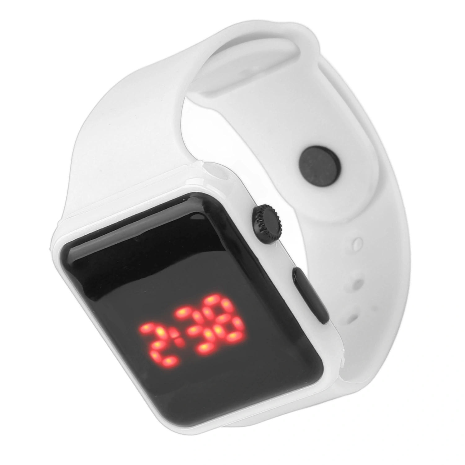 Sport Watch LED Screen Quadrate Shape Backlight Design Digital Kids Watch for Leisure Activities White