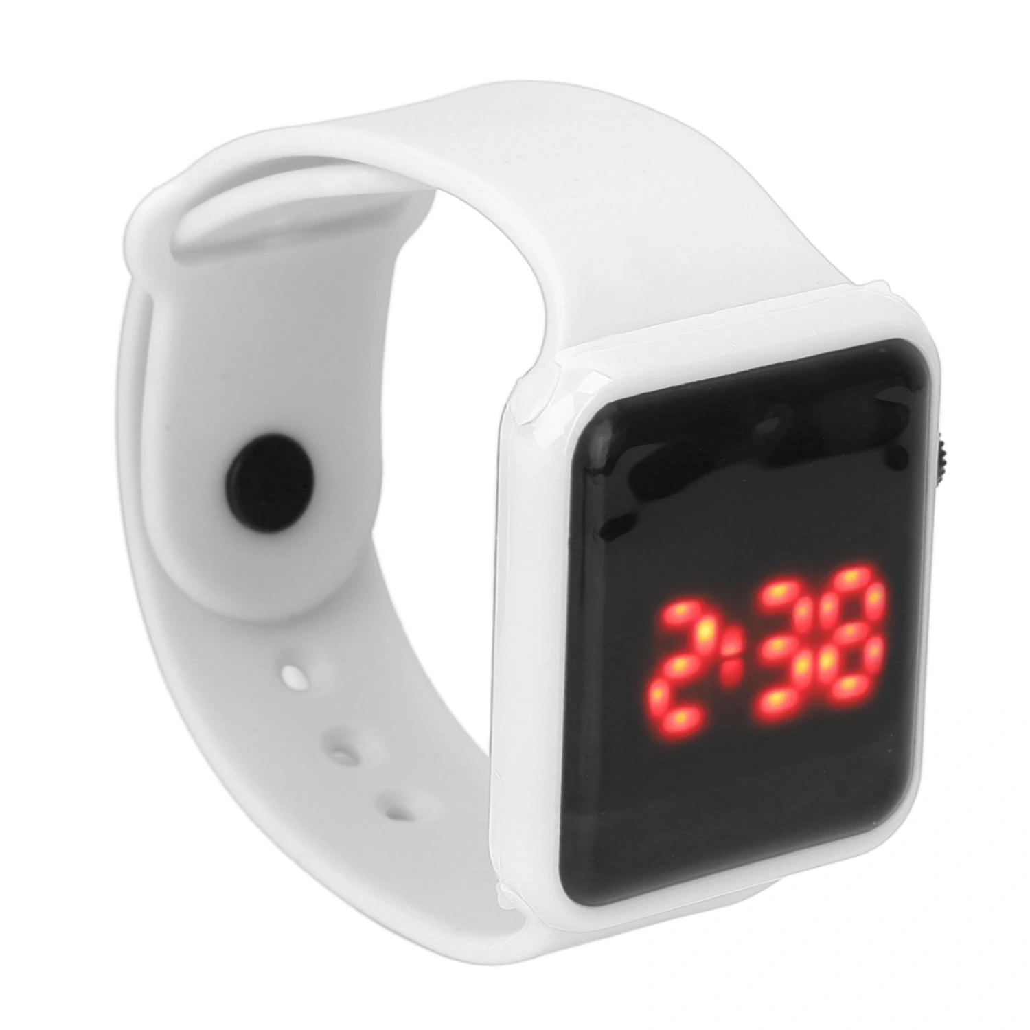 Sport Watch LED Screen Quadrate Shape Backlight Design Digital Kids Watch for Leisure Activities White