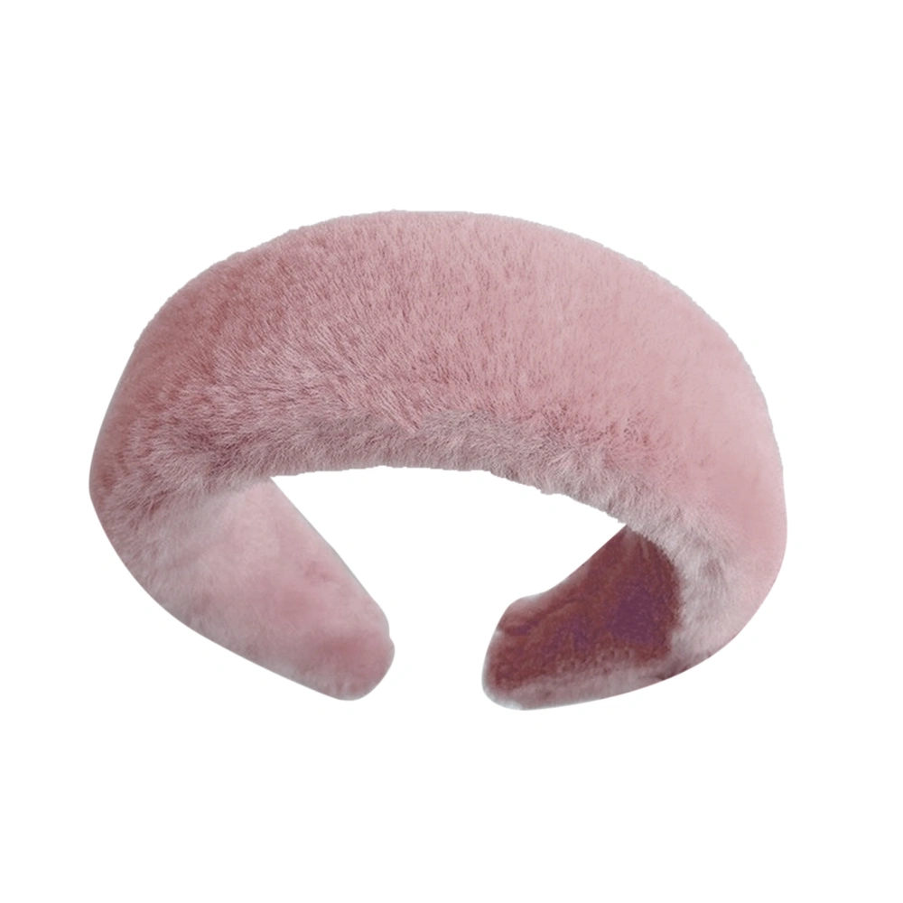 Hair Band Fashion Wide Head Band Plush Headband Antislip Decoration for Washing OutfitPink