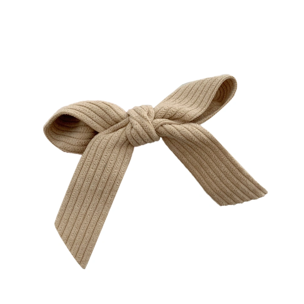 Bow Hair Clips Women Girls Corduroy Simple Elegant Fashionable Hair Clip Hair AccessoriesBeige