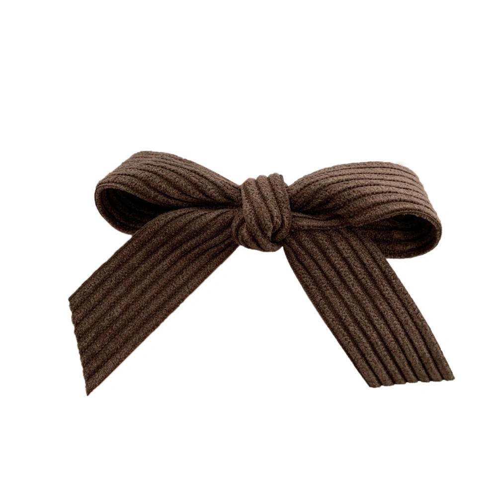 Bow Hair Clips Women Girls Corduroy Simple Elegant Fashionable Hair Clip Hair AccessoriesCoffee