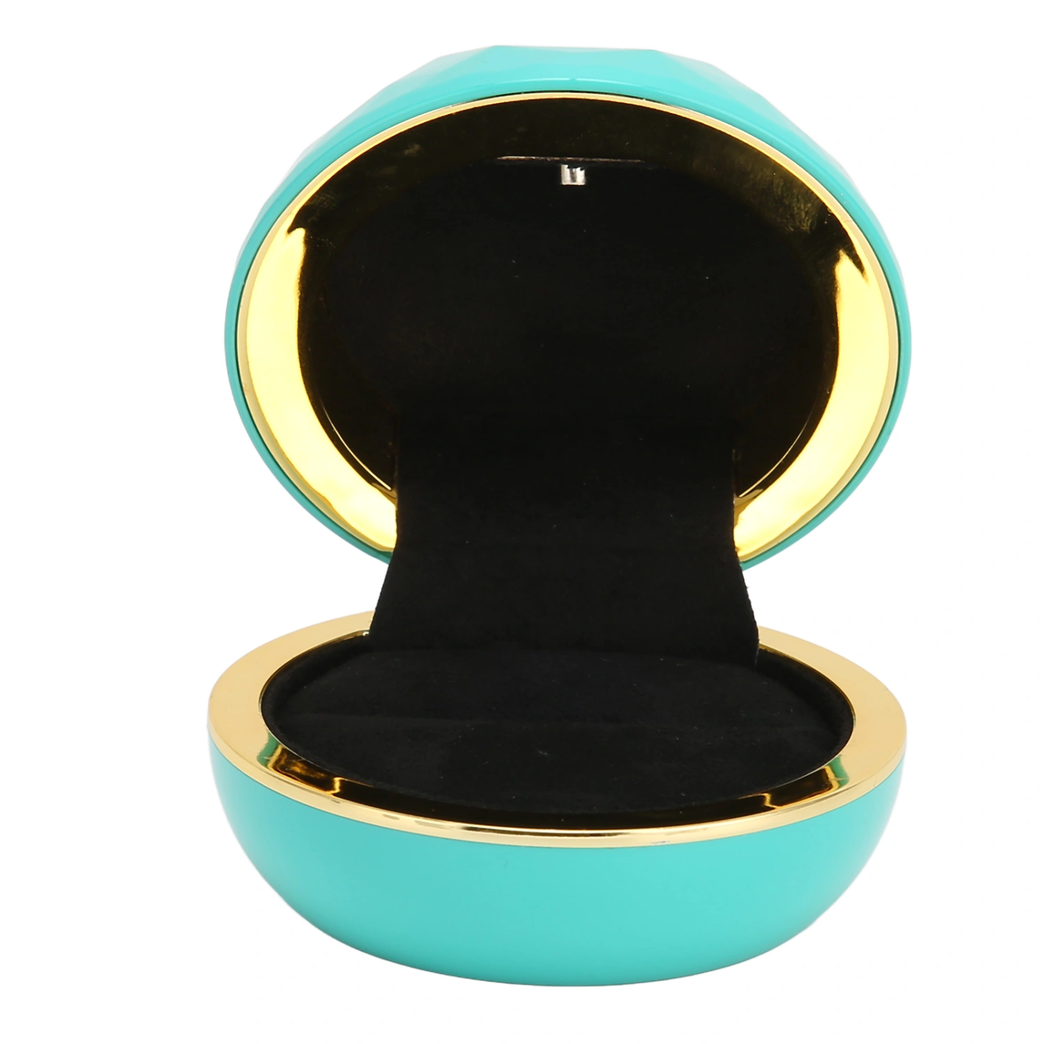 Ring Box with LED Light Exquisite Elegant Jewelry Display Gift Box for Wedding Proposal EngagementCyan