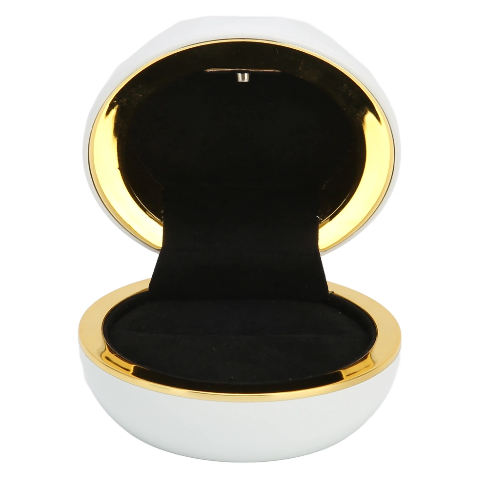 Ring Box with LED Light Exquisite Elegant Jewelry Display Gift Box for Wedding Proposal EngagementWhite