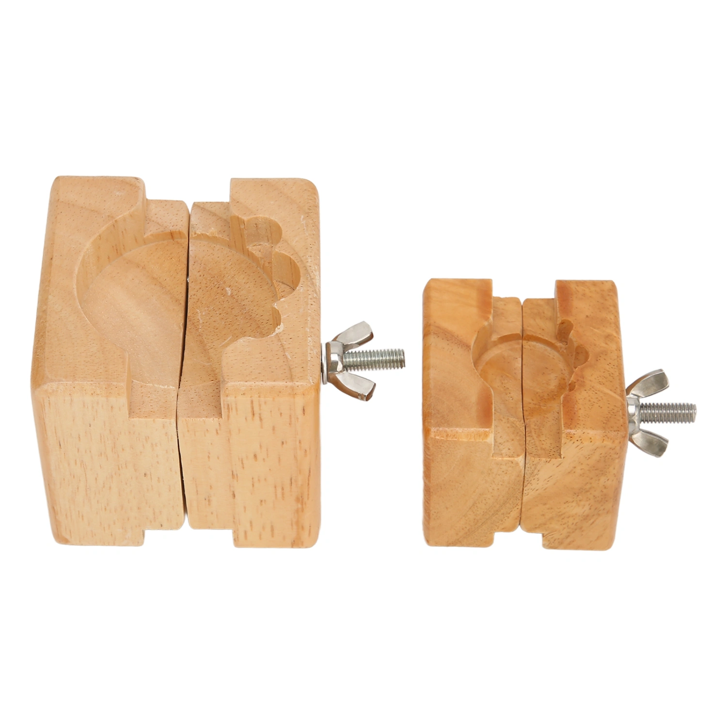 2pcs Wooden Watch Movement Holder Base Watch Back Case Opening Watch Repairing Tool