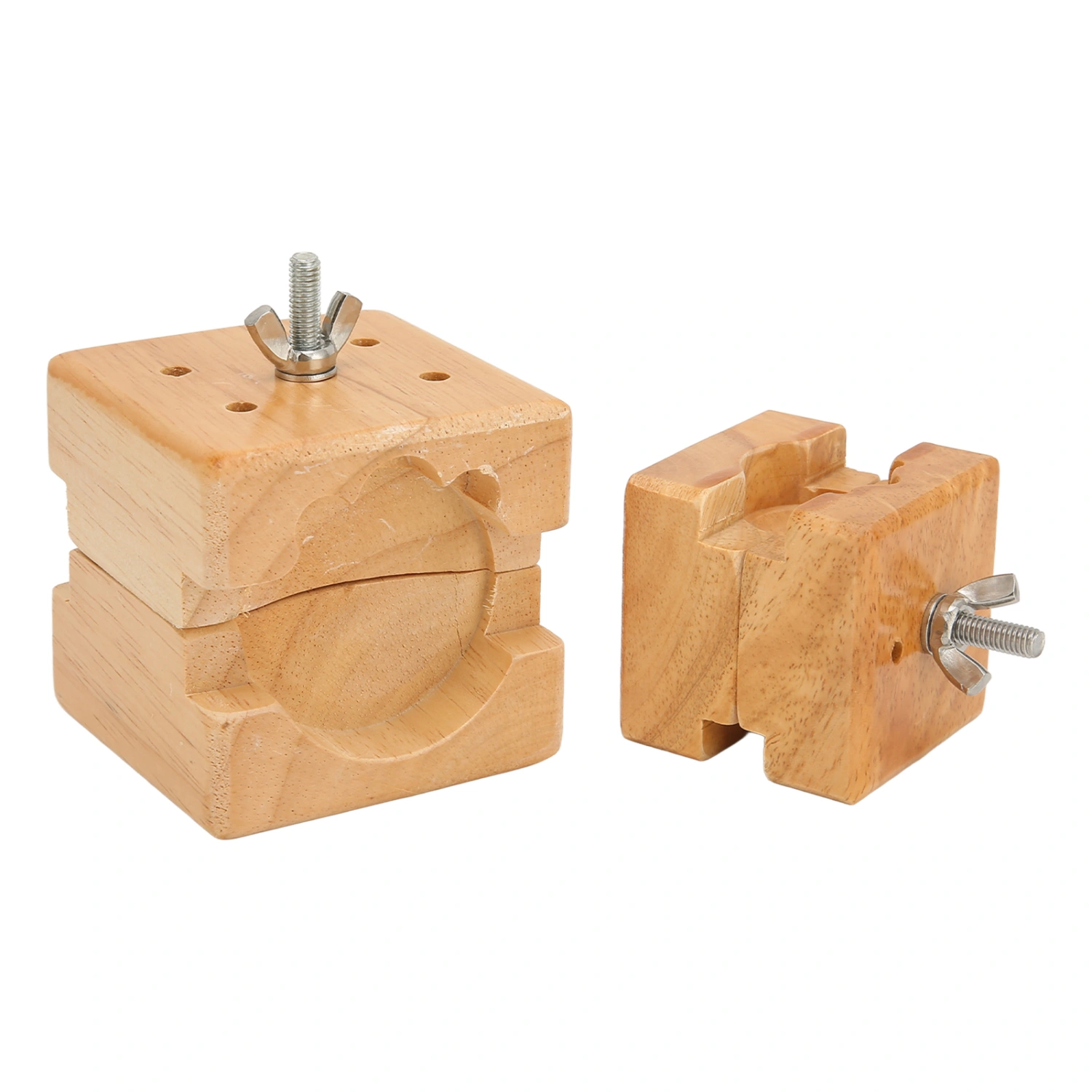 2pcs Wooden Watch Movement Holder Base Watch Back Case Opening Watch Repairing Tool