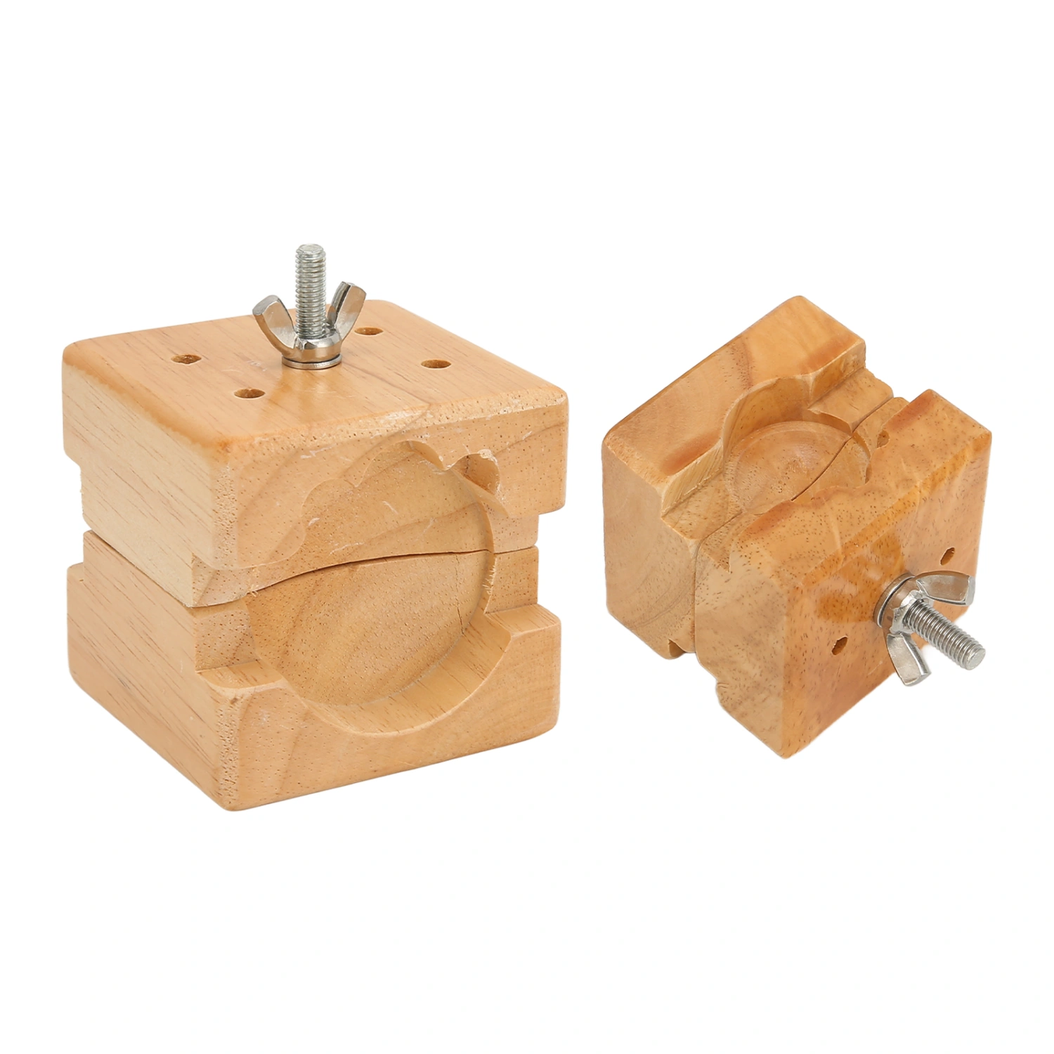 2pcs Wooden Watch Movement Holder Base Watch Back Case Opening Watch Repairing Tool