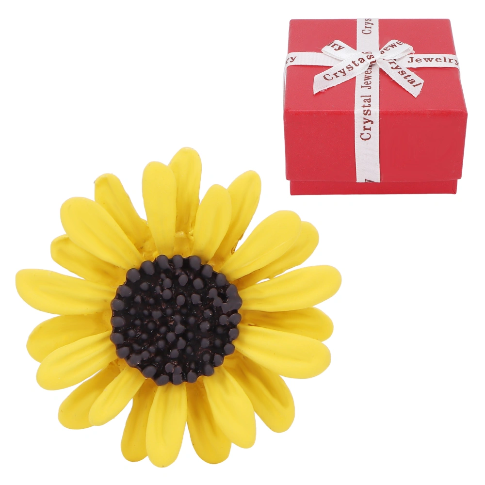 Daisy Flower Brooch Pin Alloy Saffron Yellow Sunflower Collar Pin Coat Sweater Decorative Accessories