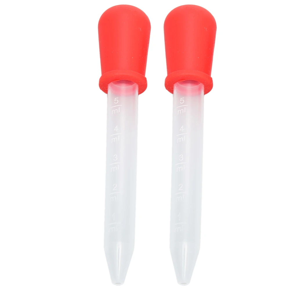 2pcs Multifunctional Transfer Pipette Silicone Calibrated Liquid Dropper for Laboratory DIY ArtRed