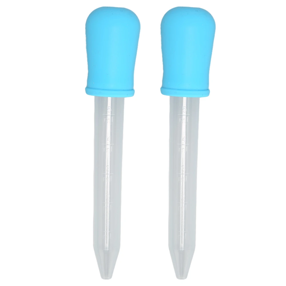 2pcs Multifunctional Transfer Pipette Silicone Calibrated Liquid Dropper for Laboratory DIY ArtBlue