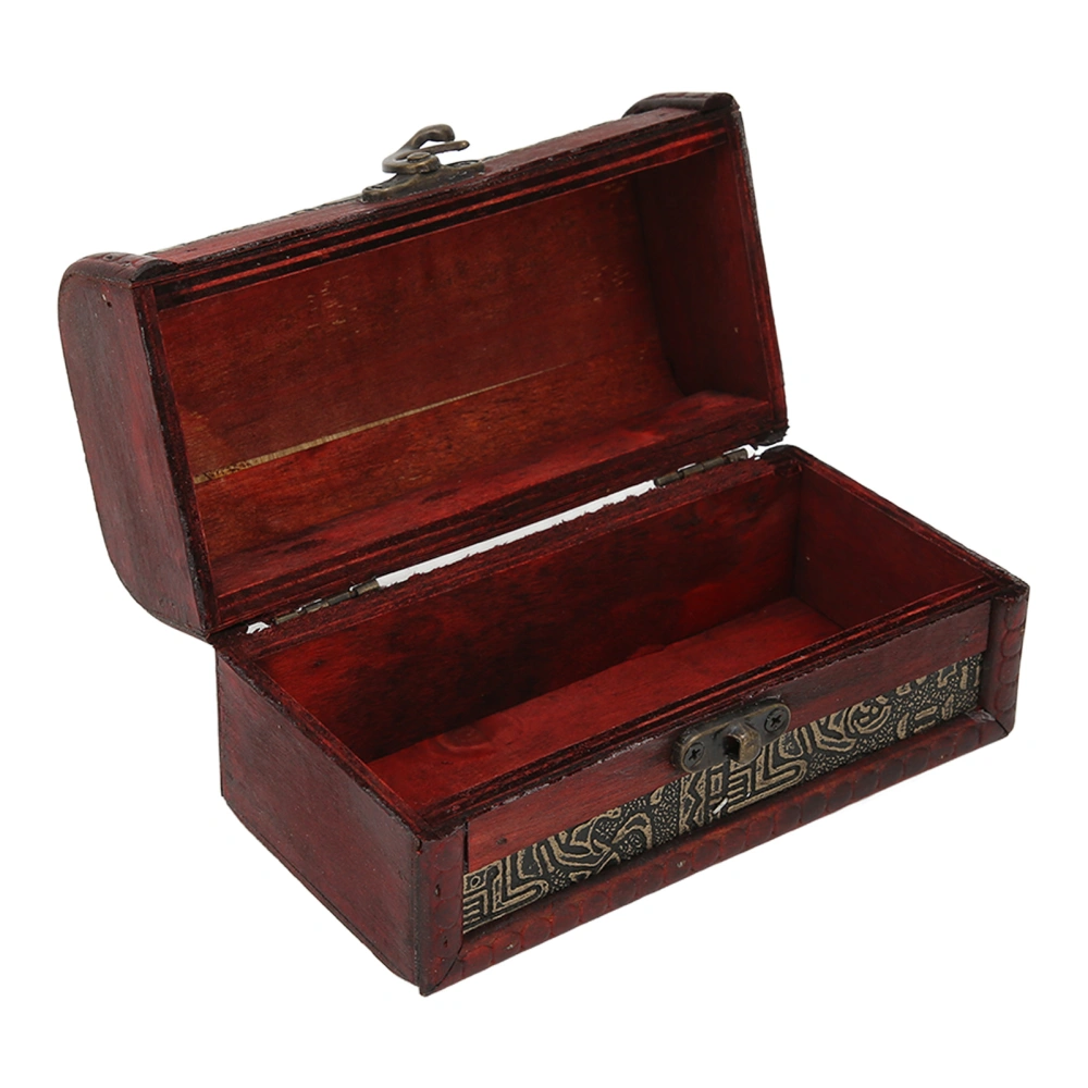 Wooden Treasure Chest Retro Style Small Portable Exquisite Durable Wide Application Vintage Jewelry Box