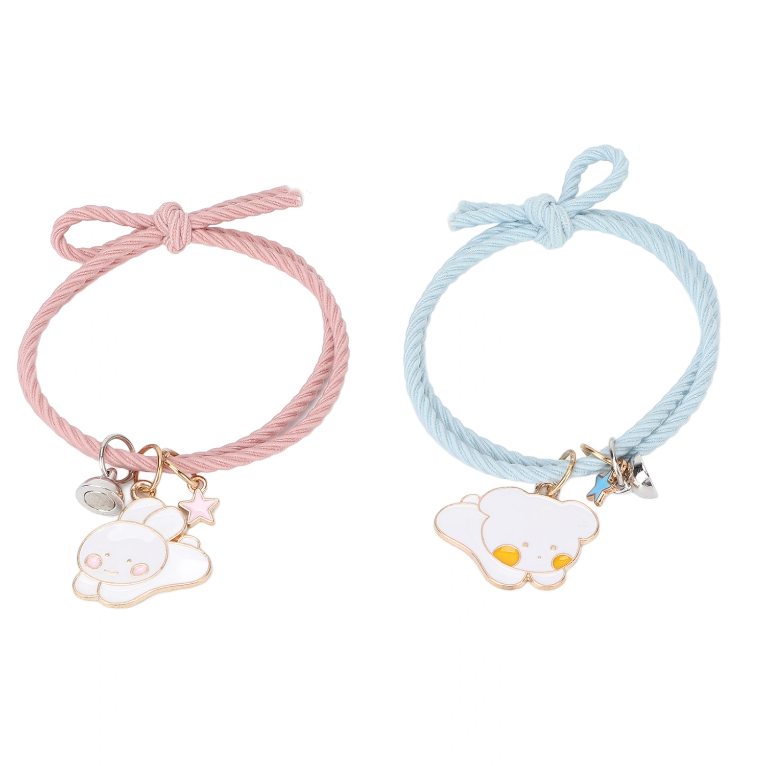 2pcs Magnetic Couple Bracelet Bunny Mutual Attraction Couples Relationship Bracelet for Best Friend Boyfriend Girlfriend