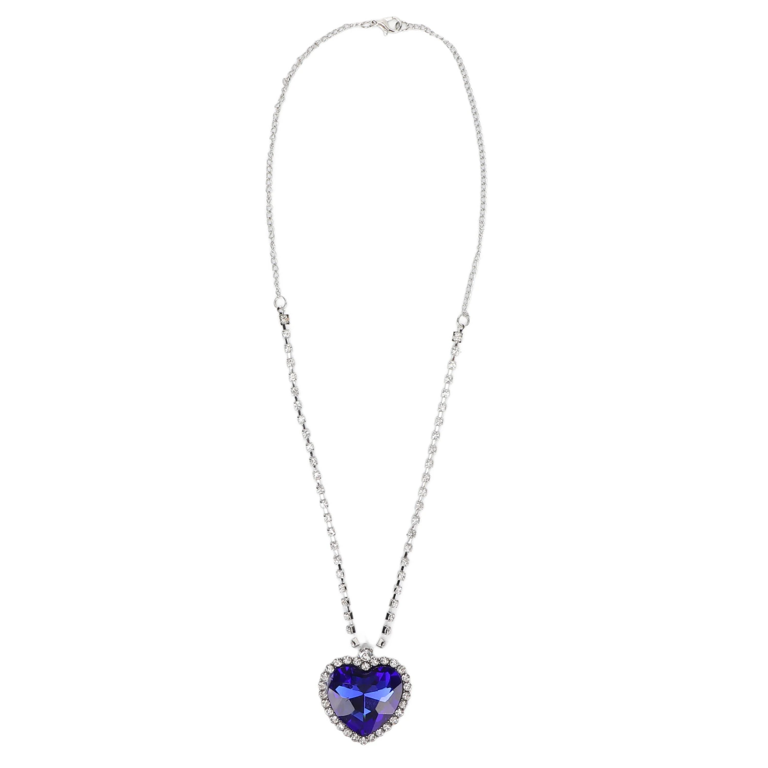 Blue Love Heart Pendant Necklace Love Necklace Elegant Fashion Necklace Valentine's Day Gift