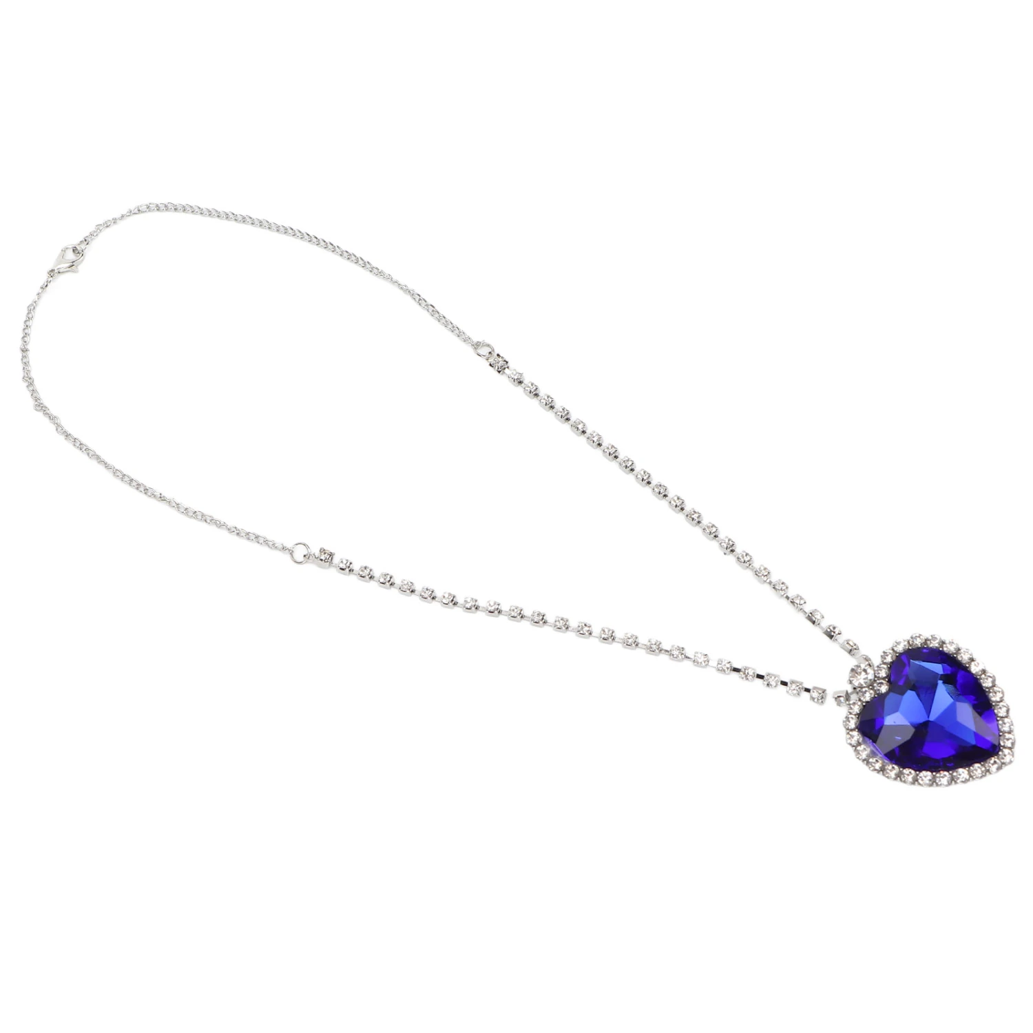 Blue Love Heart Pendant Necklace Love Necklace Elegant Fashion Necklace Valentine's Day Gift