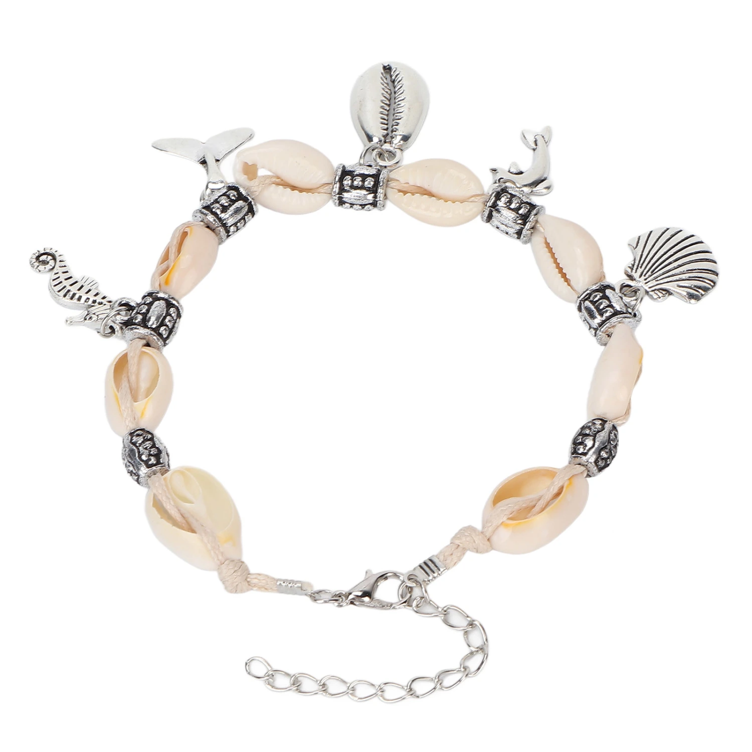 Women Ankle Bracelet Alloy Delicate Shell Adjustable Ethnic Style Foot Jewelry Chain