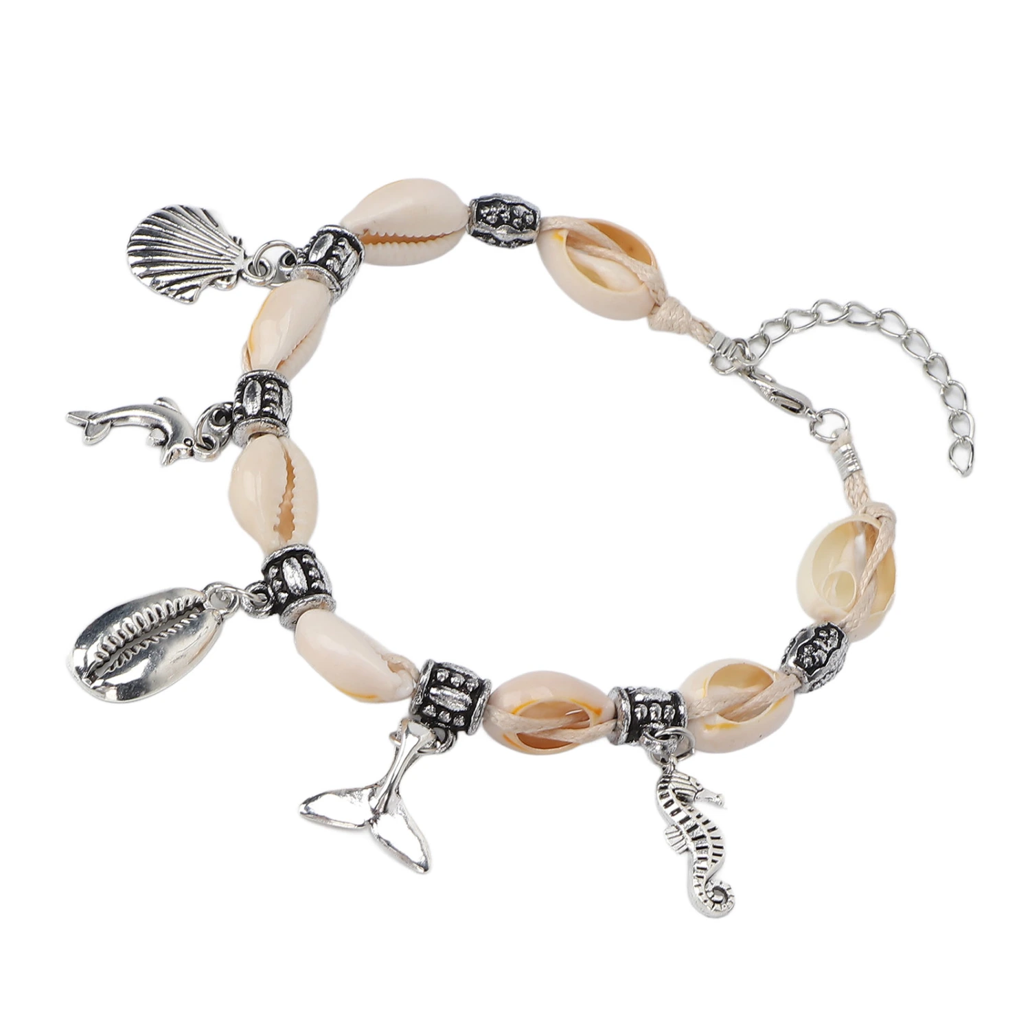 Women Ankle Bracelet Alloy Delicate Shell Adjustable Ethnic Style Foot Jewelry Chain