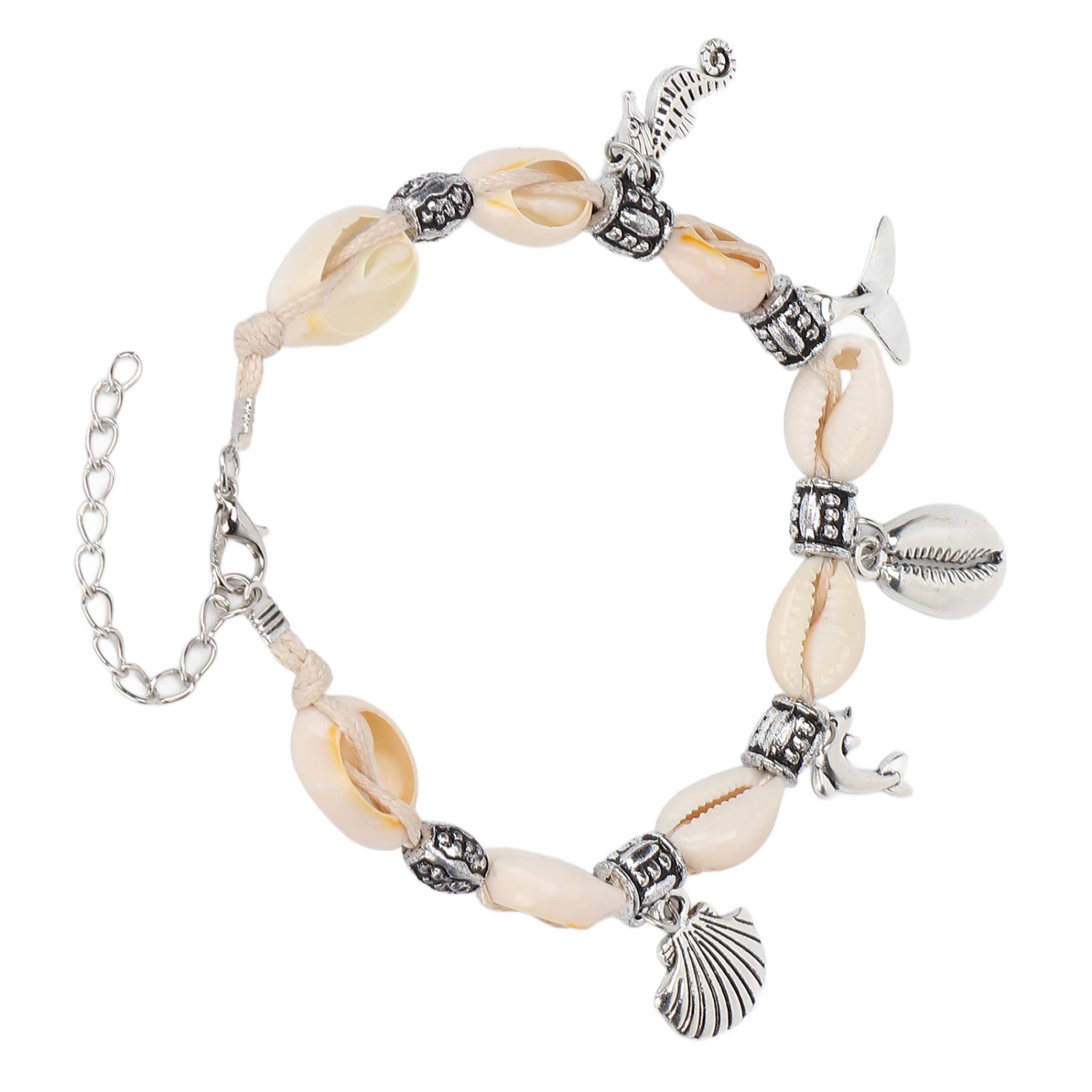 Women Ankle Bracelet Alloy Delicate Shell Adjustable Ethnic Style Foot Jewelry Chain