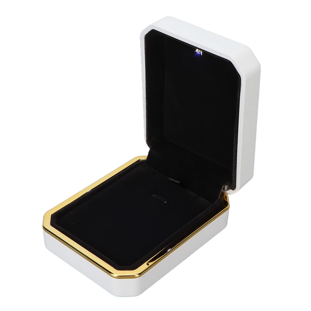 Pendant Box Unique Elegant Easy to Clean Jewelry Storage Box with Light for Storage of Jewelry GiftWhite