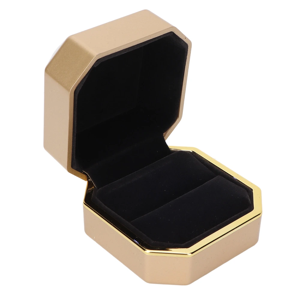 LED Light Ring Box Jewelry Display Gift Box Jewelry Storage Case for Engagement WeddingGolden