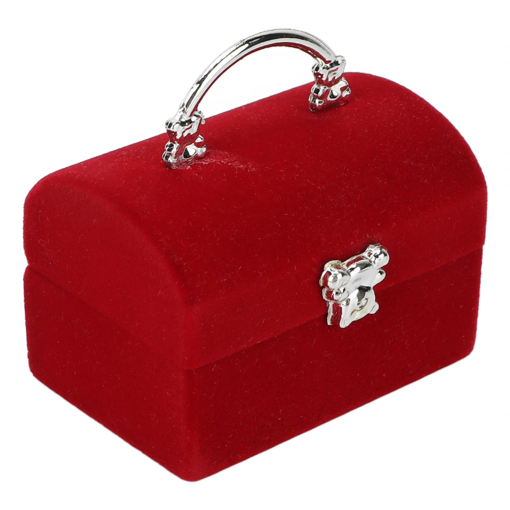 Small Jewelry Box Flocking Retro Red Earring Necklace Travel Storage Box Portable Bracelets Organizer