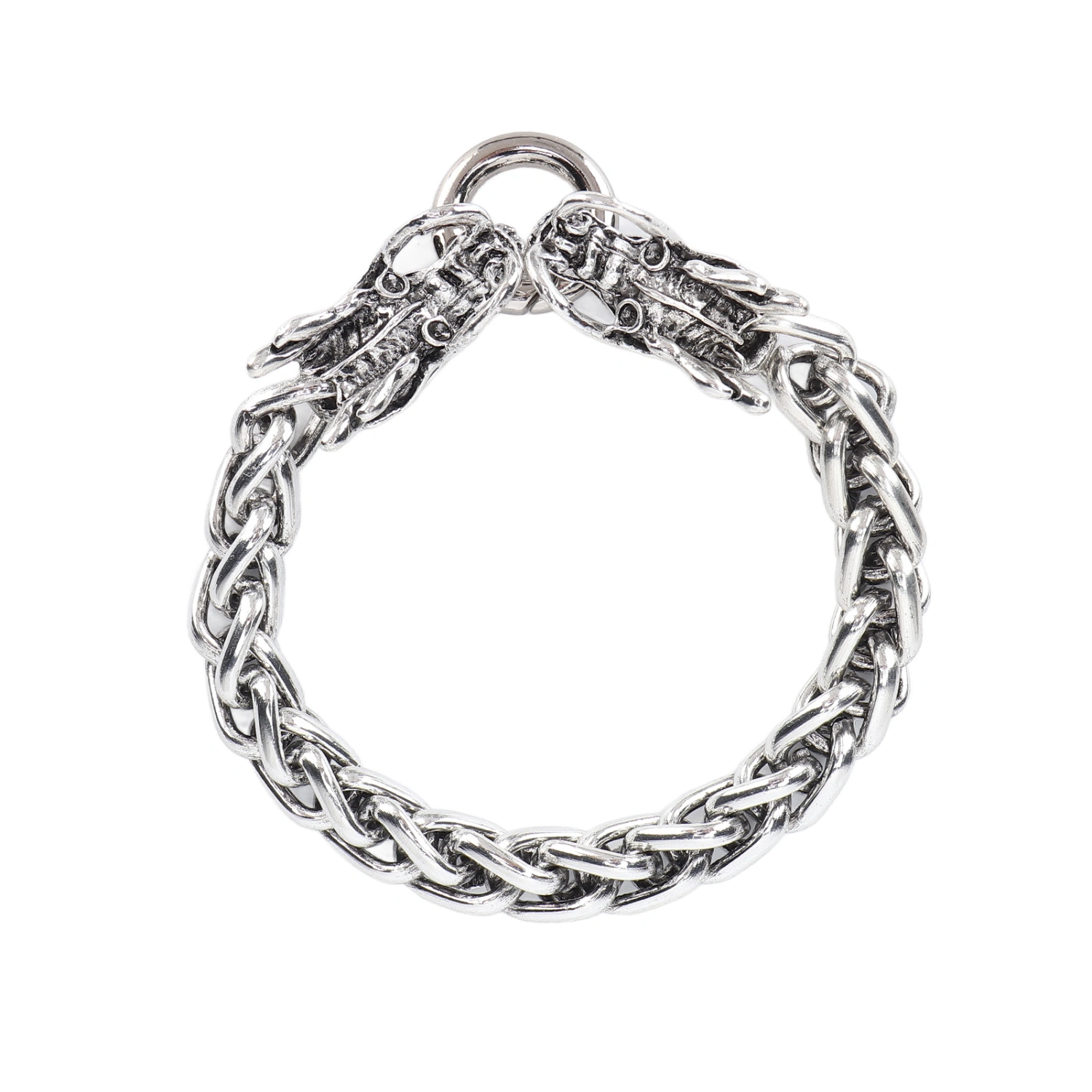 Mens Chain Bracelet Gothic Style Alloy Dragon Curb Chain Bracelet with Spring Ring Clasp for Mens