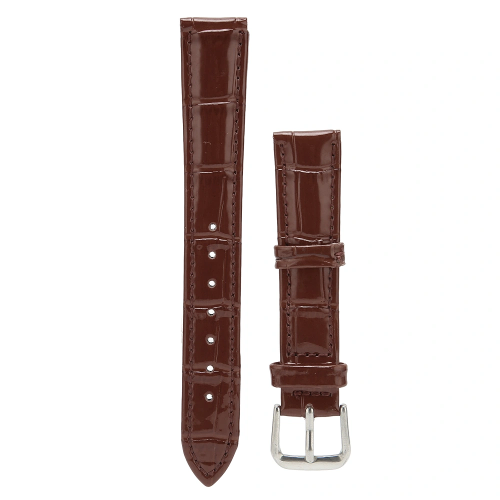 Pin Buckle Watch Band PU Leather Universal Replacement Watch Strap Watch Replacement PartsBrown