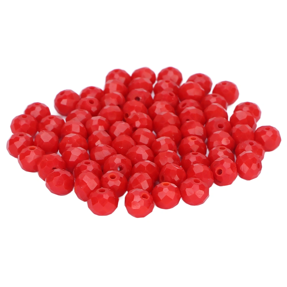 70pcs Plastic Small Beads 8mm Spacer Seed Bead Supplies Kit for Phone Jewelry Making Bracelets DIY CraftRed