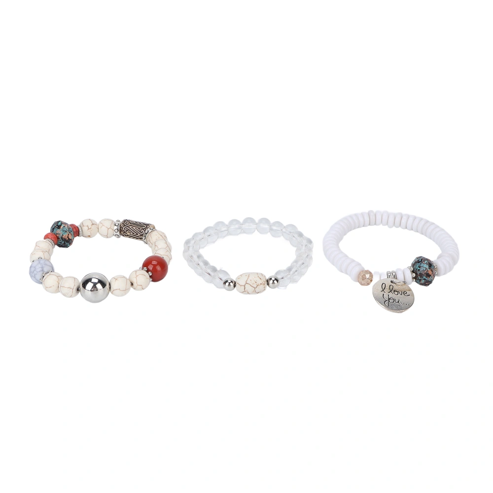 3pcs Elegant Resin Bracelet Colorful Stackable Bracelet Sets Jewelry Gift for Women Girl