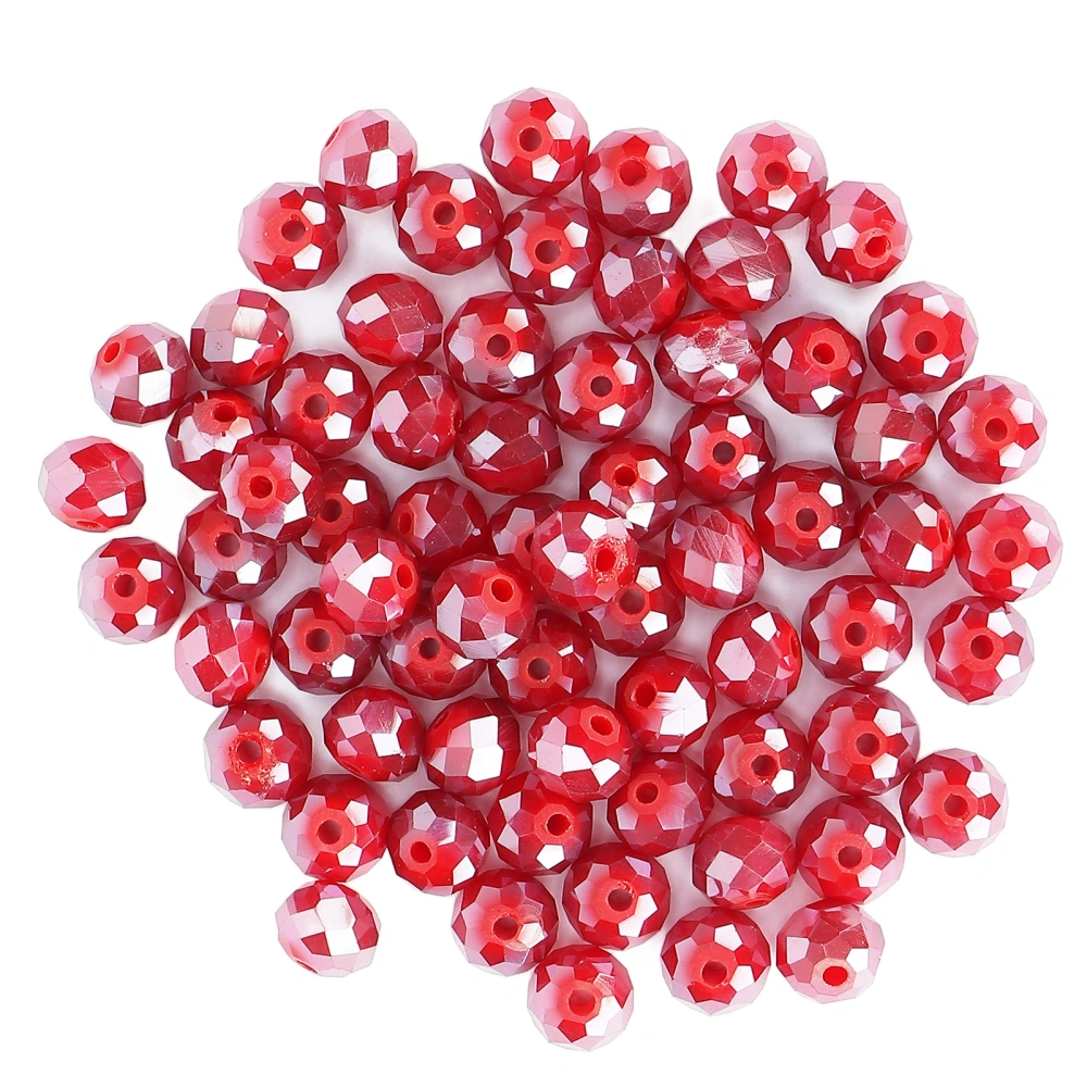 70pcs 0.31in Round Beads Crafts Phone Strap Jewelry Making DIY Bracelets AccessoriesRed