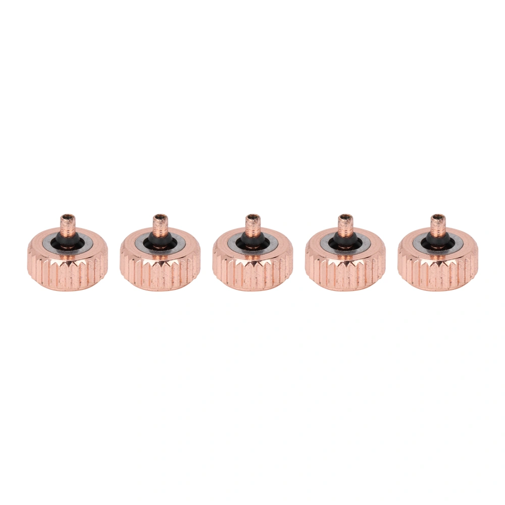 5pcs Quartz Mechanical Watch Crown Spare Parts Steel Watch Head Replacement Accessories Rose Gold6mm / 0.24in