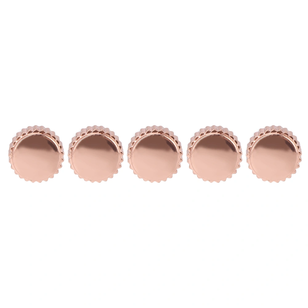 5Pcs Professional Watch Crown Rose Gold Steel Quartz Mechanical Watch Head Repairing Accessories5.5mm / 0.22in