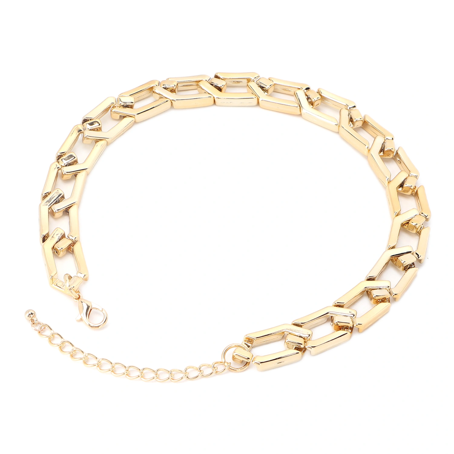 Fashionable Rapper Chain Hip Hop Punk Chain Individualized Chunky Necklace BraceletGold