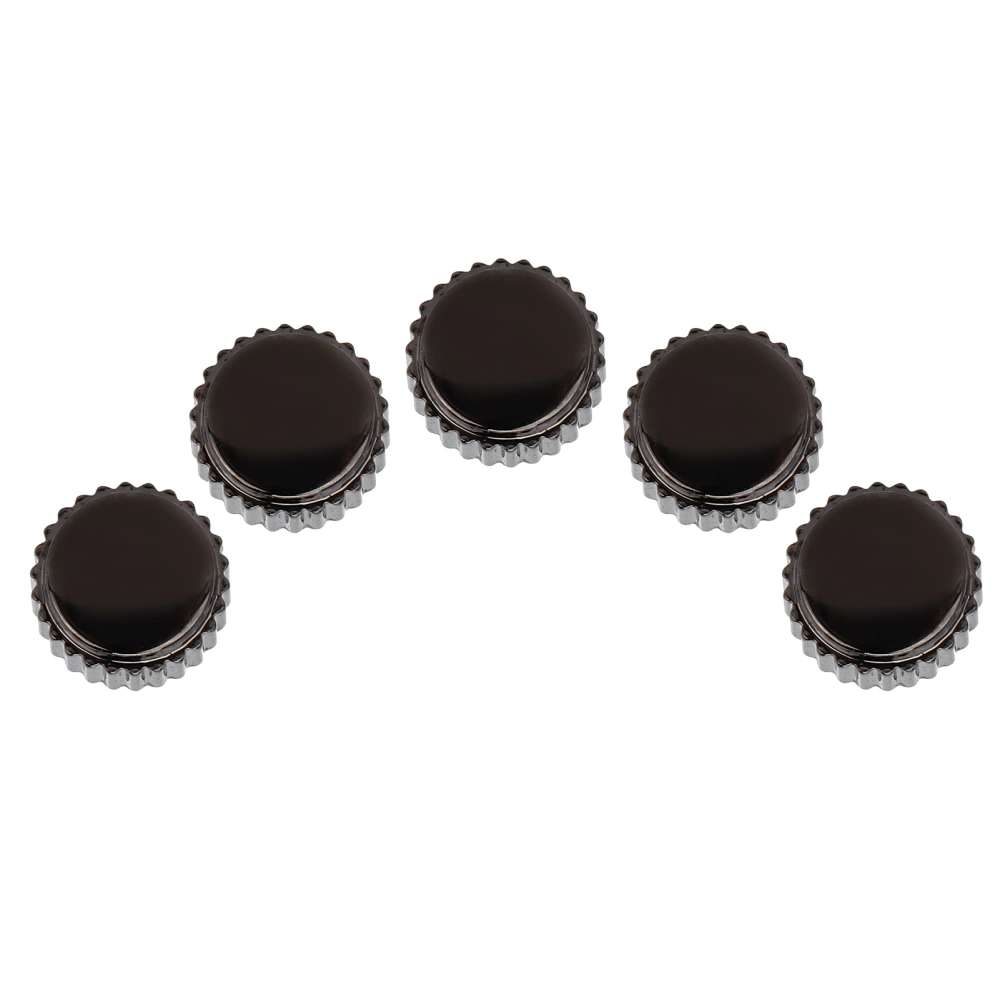 5pcs Watch Crown Steel Watch Head Repairing Parts Replacement Accessories Set Black5.5mm / 0.22in