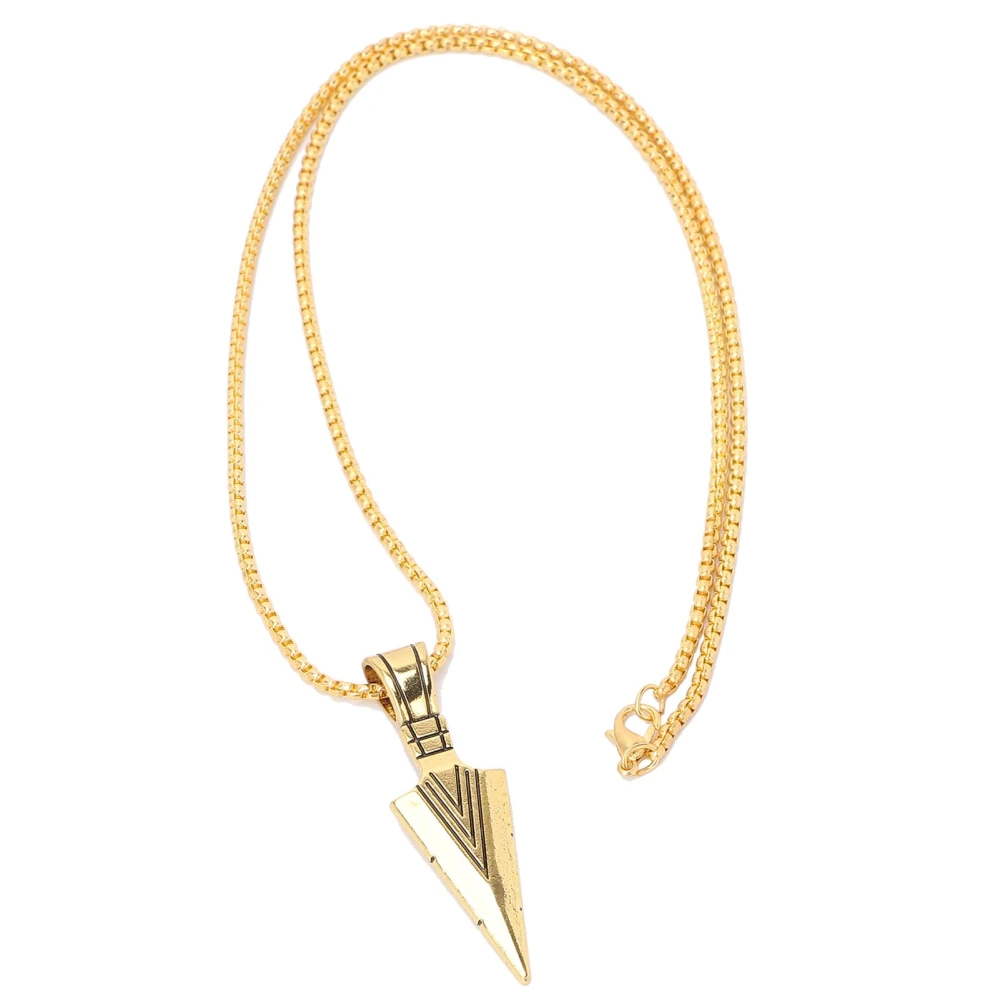 Arrowhead Pendant Necklace Alloy Vintage Spear Point Chain Pendant Necklace for MenGold