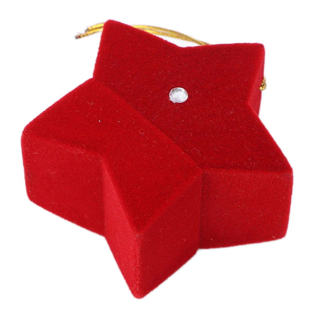 Ring Box Star Shaped Portable Lovely Earrings Jewelry Storage Box Organizer for Dating Birthday Party Red